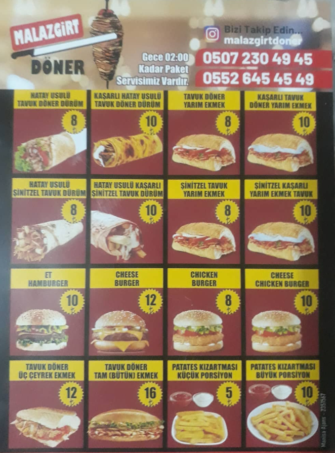 Malazgirt Döner Manisa